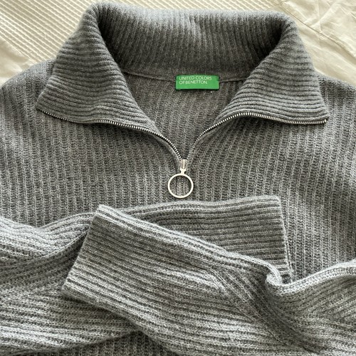 Maglione benetton zip lana - benetton,
