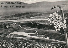 VALDOBBIADENE Pianezze Vi attende! panorama pianura montagna Treviso Cartolina