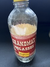RARE vintage 1960s GRANDMAS MOLASSES glass Bottle baking cooking food Collectibl
