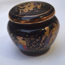 Cofanetto Scatola CERAMICA collezione "Arte greca" decorato a mano - 6cm x 7cm