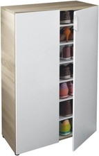 Scarpiera Multiuso Mobile Armadietto in Legno Salvaspazio 2 Ante 7 Ripiani