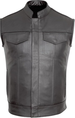 Gilet biker uomo nero vera