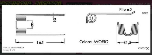 Dente pezzi molla presse - dente,