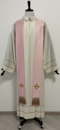 Stola sacerdotale rosa lurex