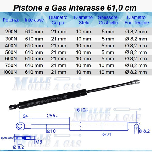 Pezzi pistone molla gas - pistone,