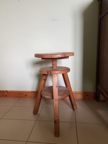 Sgabello legno girevole - sgabello,