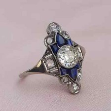 14K White Gold FN Art Deco