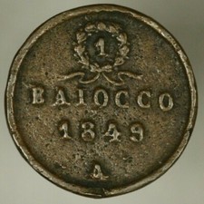 Roman Republic  Baiocco 1849