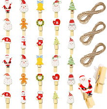 30 Pezzi Mollettine Legno