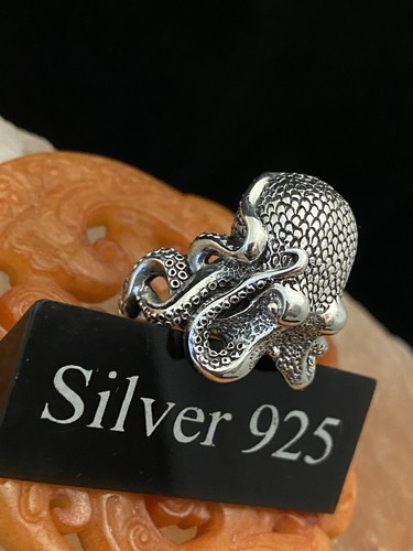 Anello polpo grande argento - anello, in