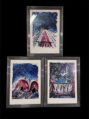 Serie tre serigrafie materiche - tre,