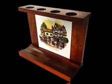 PORTAPIPE PER 4 PIPE PARTICOLARE LEGNO E Maiolica ORIGINALE H&R JOHNSON L/68 