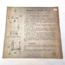 Stampa eliografica Indicazioni per il funzionamento motore a vapore n° 1