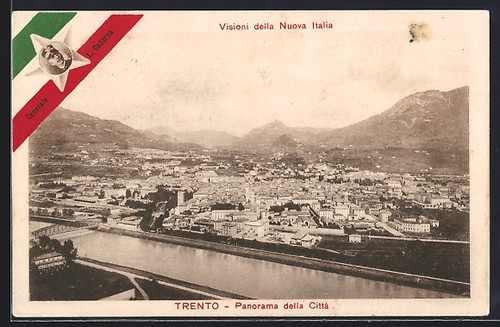 Cartolina trento panorama - trento,,