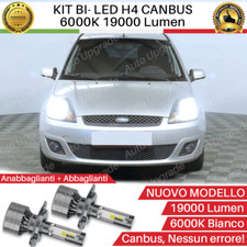 KIT FULL H4 LED PER FORD FIESTA MK5 LAMPADE 6000K BIANCO NO ERROR 19000 LUMEN