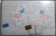 COMPLETO LETTO MATRIMONIALE BIANCO CON RICAMI FLOREALI