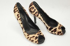 Scarpe donna Dolce E Gabbana taglia 6,5 Europa 37 beige marrone pony capelli S9330