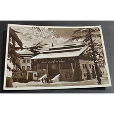 Cartolina Breuil - Il Grande Albergo "Gran Baita" e Stazione di Partenza Funivie