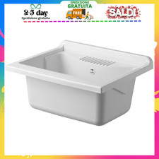 Vasca Lavapanni per Lavatoio Lavanderia, 60X50 Cm, in Resina Resistente Agli Aci