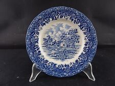 VINTAGE PIATTO SEMI PORCELLANA BIANCO BLU STAFFORSHIRE GRINDLEY COUNTRY STYLE