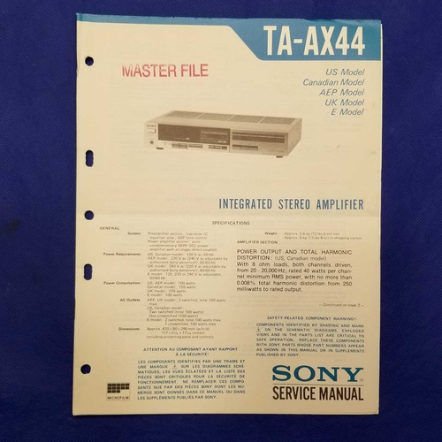Sony ax44 manuale di - sony,