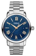 Limitata Ed. Montblanc Star Legacy Automatico Acciaio Blu Quadrante Da Orologio