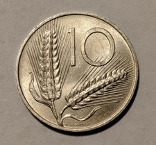 ITALY 10 Lire 1972 KM 93 AU