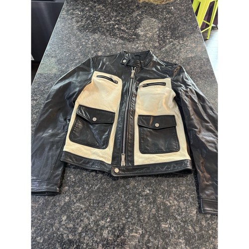 Giacca biker uomo pelle