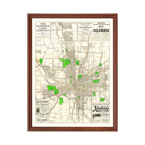Vecchia mappa columbus oh - vecchia, di