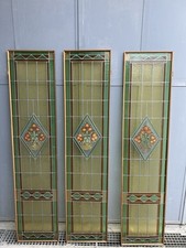 3 antichi vetri cattedrali con decorazione Dipinta a Mano