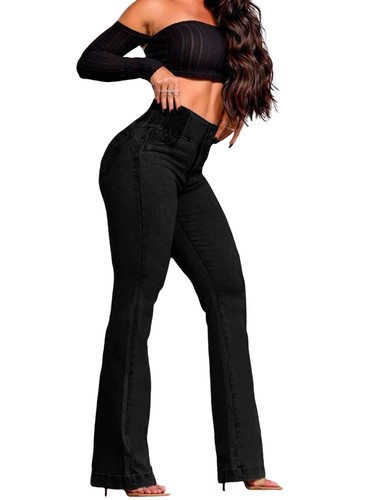 Damen jeans mit hoher - mit, taille