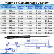 2 pezzi PISTONE MOLLA A GAS