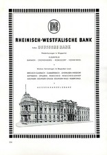 Rheinisch Westfalische Bank Wuppertal XL pubblicità 1951 Deutsche Bank pubblicità