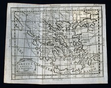 vecchia e originale incisa MAPPA-GRECIA 18 Th.