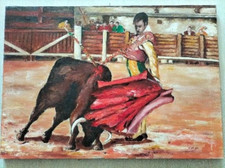Quadro olio tela - quadro, toro