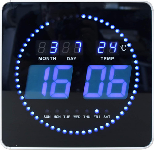 Orologio digitale nero blu - orologio, e