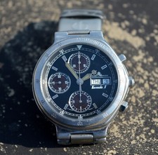 Baume & Mercier Rare Formula S Automatic Steel Chronograph Tropical Dial Watch