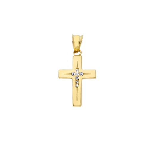 Ciondolo croce oro giallo - croce,