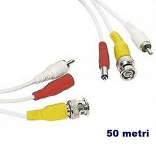 Cavo prolunga telecamera RCA BNC audio video alimentazione 10 20 30 50 METRI