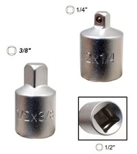 SET 2 ADATTATORI PER CHIAVI A BUSSOLA DA 1/2 A 3/8 & 1/4 IN ACCIAIO FORGIATO