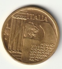 50 LIRE 1943 COPIA IN ORO