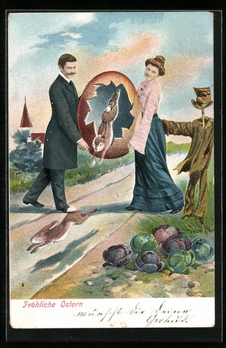 Cartolina coniglietti pasquali