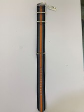 CINTURINO OROLOGIO "MOD. NATO" ANSA 20 MM TESSUTO GRIGIO-NERO-ARANCIONE  -NUOVO-