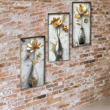 Adesivi murali 3D oro fiori