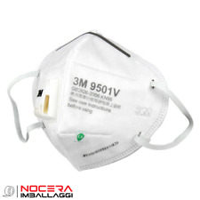 10 MASCHERINE PROTETTIVE BIANCHE 3M, FFP2, CON FILTRO / VALVOLA IN BUSTA SINGOLA