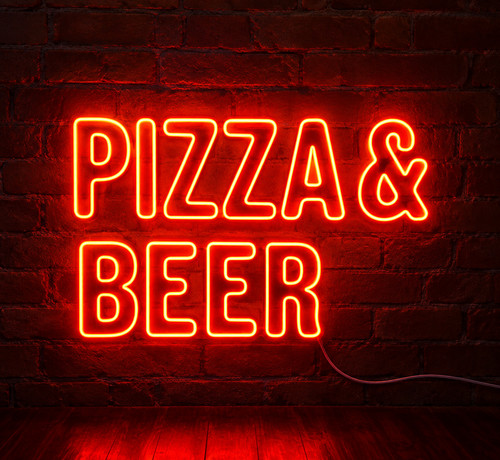 Insegna neon led pizza - pizza, e