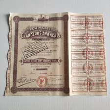 Azione Titolo Compagnie Dea Chargeus Francais Plisson 1923 come da foto