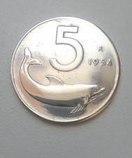 Moneta 5 lire rara del 1954