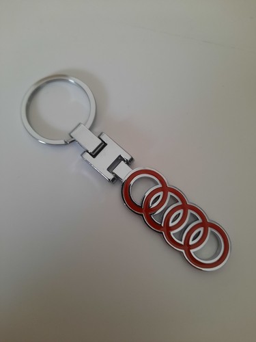 Portachiavi audi rosso metallo - portachiavi,