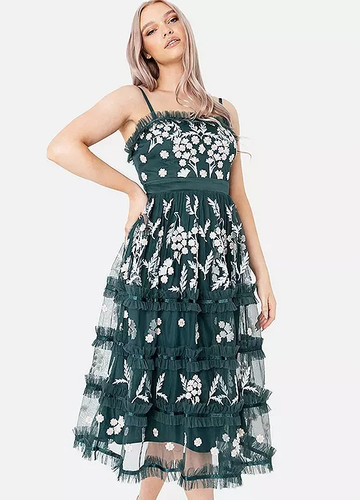 Abito midi cami pizzo - abito,